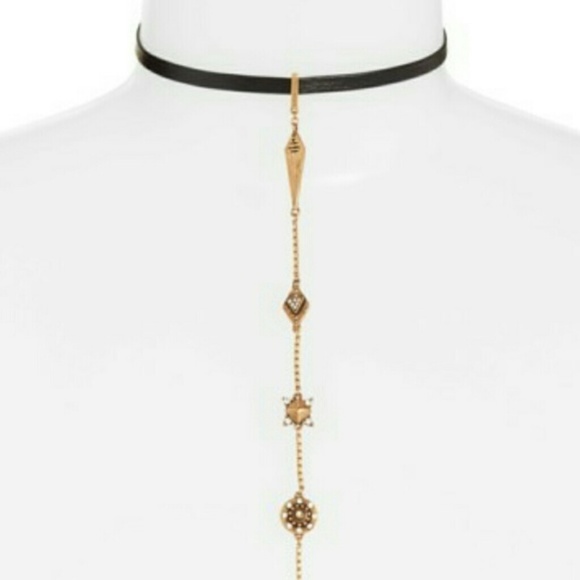 Treasure & Bond Jewelry - Ornate Leather Pendant Choker